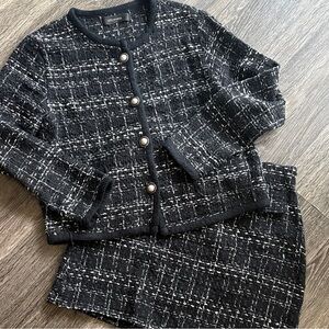 Storets Black and White Tweed Matching Set